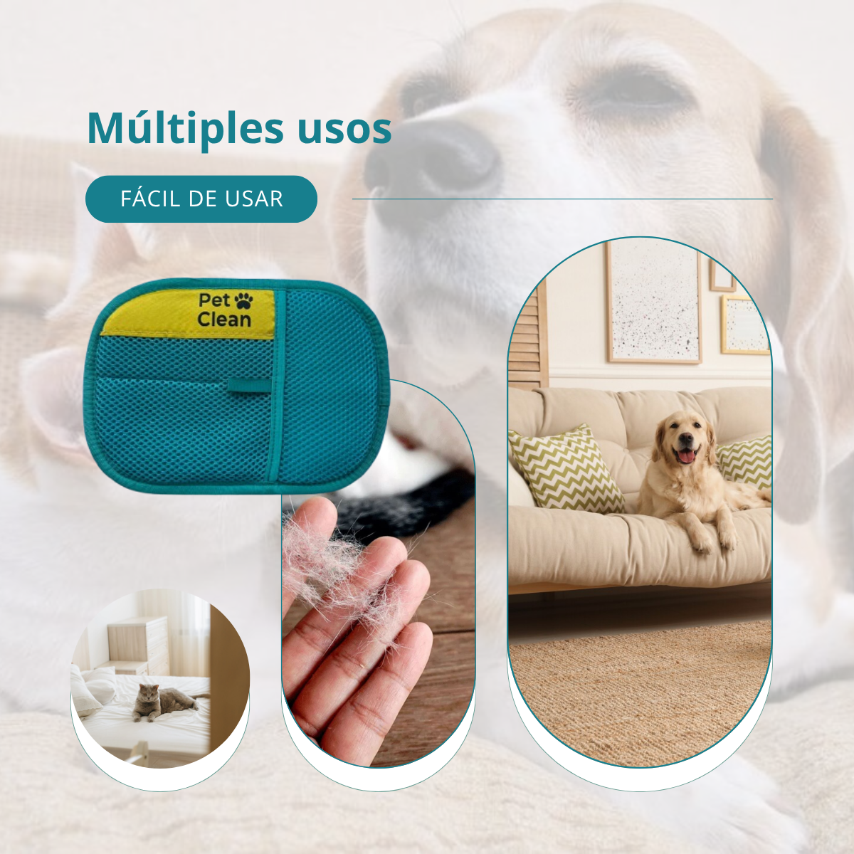 GUANTE QUITA PELOS Y PELUSA DE MASCOTAS-PREMIUM REFORZADO