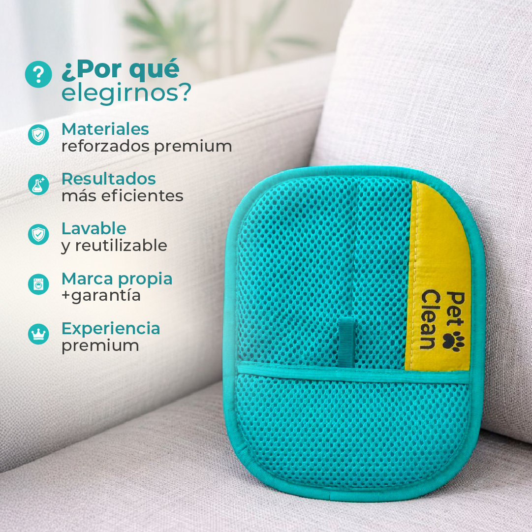 GUANTE QUITA PELOS Y PELUSA DE MASCOTAS-PREMIUM REFORZADO